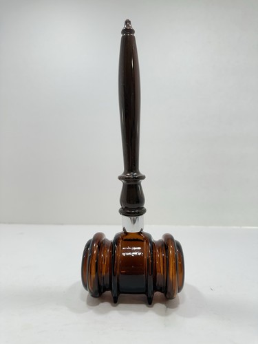Avon Vintage Judge Gavel After Shave Cologne Brown Glass Bottle Empty