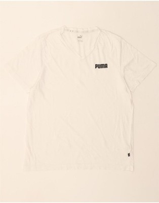 Puma Herren T-Shirt Oberteil Large weiß Baumwolle BP11