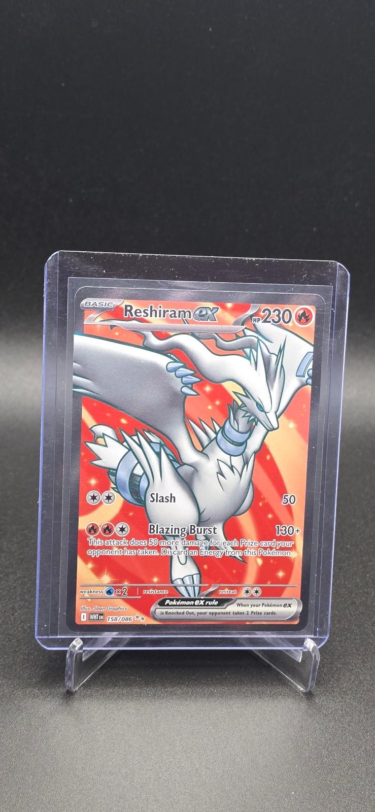 Reshiram ex 158/086 Holo Ultra Rare White Flare Pokemon Near Mint