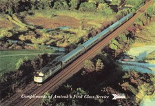 Amtrak First Class Service Scenic Passenger Train Vintage Postcard