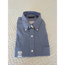 Tommy Hilfiger Dress Shirt Men's Size 17.5 34/35 Blue Regular Fit Flex Twill