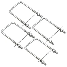 Anxingo 4 Pcs M8 Square U Bolts, 2-3/8"(60mm) Width 120mm Length U-Bolts for ...