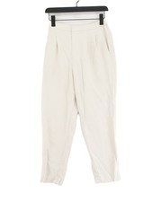 Uniqlo Women's Suit Trousers S Cream Viscose with Polyester Tapered Dress Pants