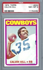 1972 Topps FB #224 PSA 8 Calvin Hill Cowboys 223 Centered!