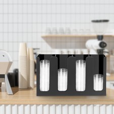 Organizador de tapa de taza dispensador de salsa de acrílico 4 compartimentos para cocina de fiesta