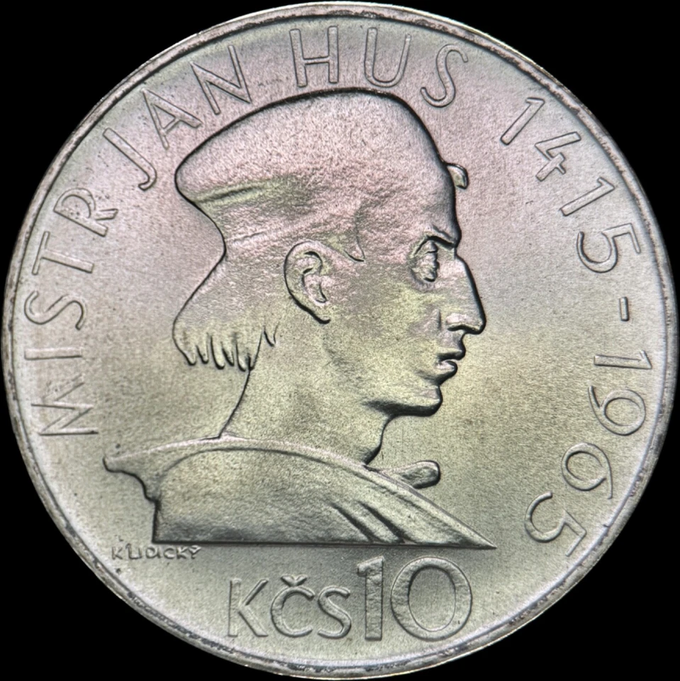 CZECHOSLOVAKIA. 1965, 10 Korun, Silver - Jan Hus - Image 4 of 4