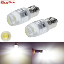 2 X E10 LED Lamp COB 2W Screw Fit Car Festoon Light Torch Bulb Globe 12V White