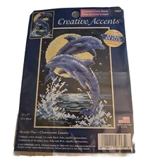 Creative Accents "Moonlit Play" Cross Stitch Kit New Sealed Package