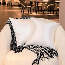 2 Pack Silk Throw Pillow Covers Sofa Decor Cushion Case Wrinkle Fade Resistant