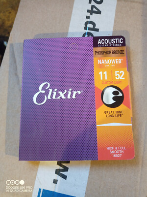 1  Satz  Elixir Custom Light Phosphor Bronze Saiten Nanoweb Beschichtung (16027)