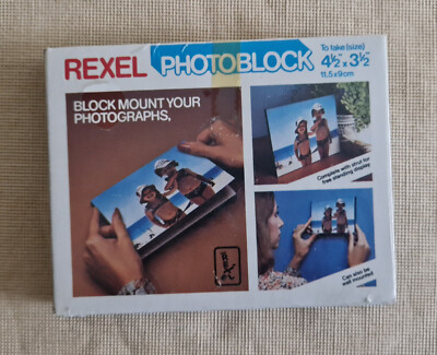 Vintage Rexel Fotoblock Block Montage Ihrer Fotos 4 1/2'' x 3 1/2'' 11,5 x 9 cm
