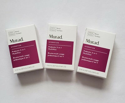 3x MURAD Prebiotic 3-In-1 MultiMist 0.14floz Travel Size, Never Been Opened, C1+