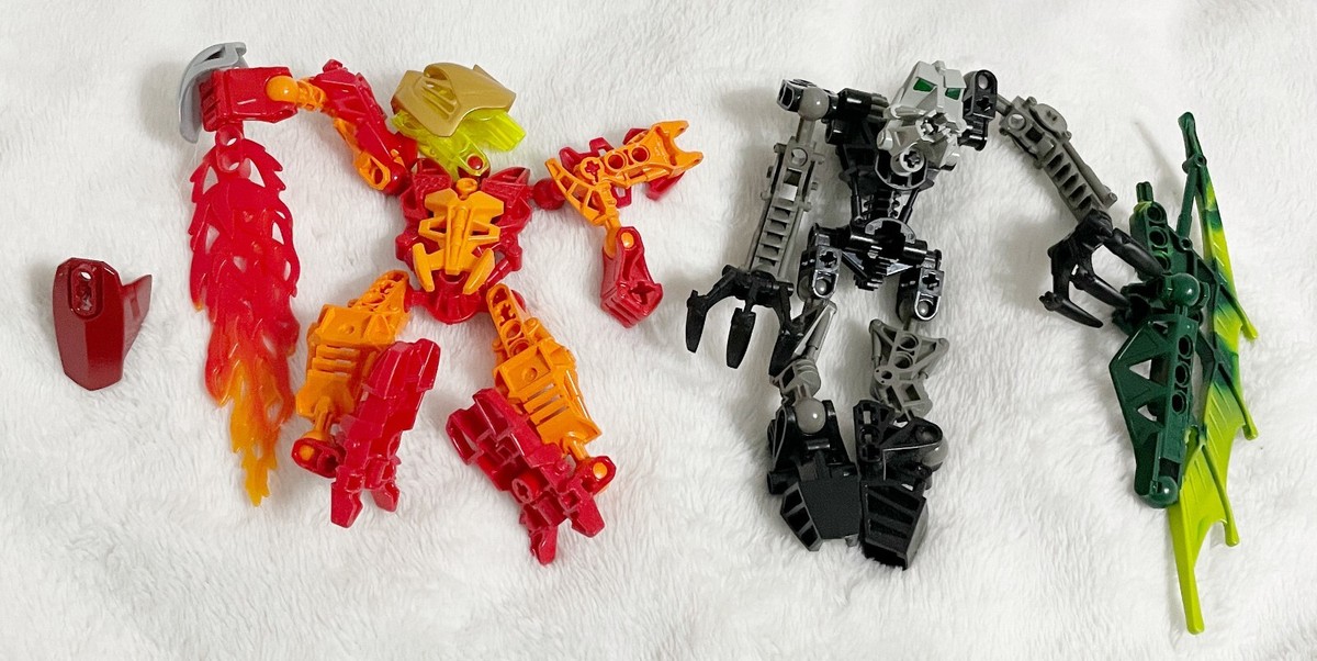 LEGO, Bionicles Lot of 2 Loose Figures, Orange and Black, No
