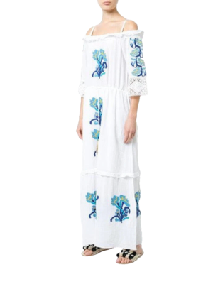 embroidered gauze maxi dress Gauze Maxi Dress