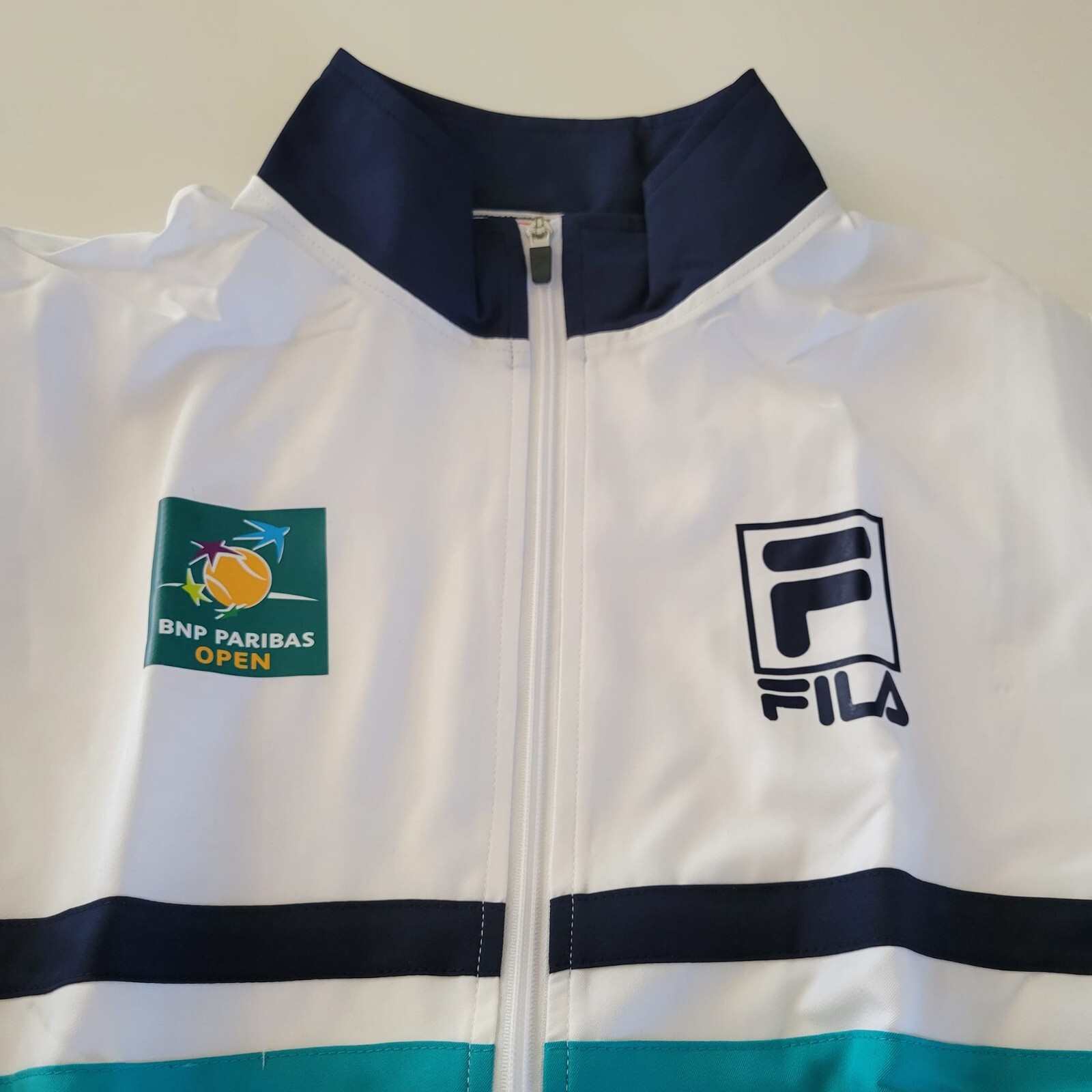 Fila White Track Jacket BNP Paribas Open Indian Wells NUOVO taglia S uomo unisex