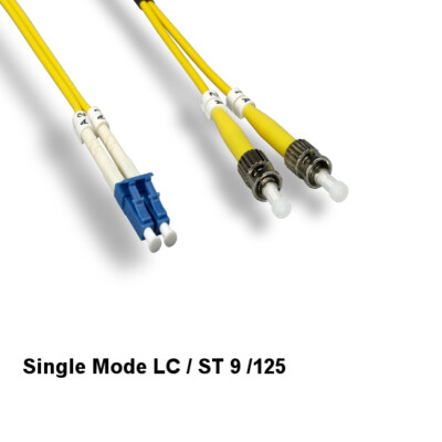1m/3.28ft LC/ST Duplex 9/125 Single-Mode Fiber Optic Patch Cable OFNR Ethernet