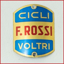 CICLI F. ROSSI VOLTRI HEAD TUBE METAL BADGE VINTAGE ROAD RACING BIKE BICYCLE OLD