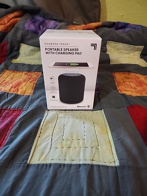 Sharper Image Portable Speaker With Charging Pad Bluetooth SBT598BK