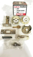 KWICKSET 885 DOUBLE CYLINDER DEADLOCK , US5 ANTIQUE BRASS , 2-3/8" TO 2-3/4" BS