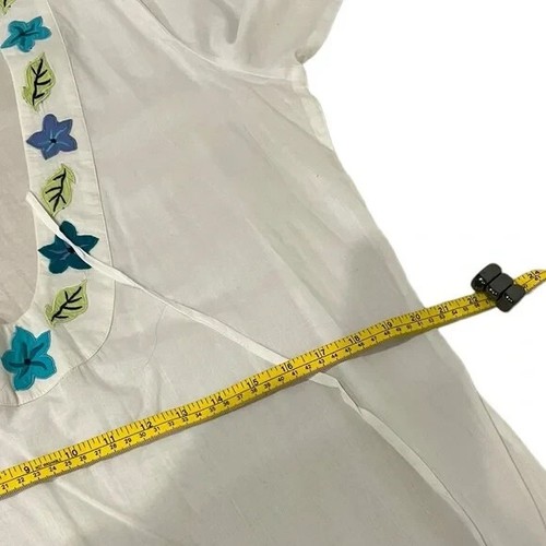 Tommy Bahama NWT White with Floral Appliqués Tunic/Swim Cover Size Large *FLAW* - Picture 8 of 14