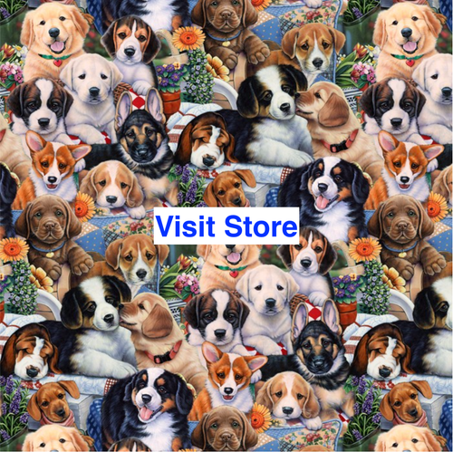 Tossed Dogs Bones Nursery Quilt Quilting Sewing Fabric FQ Red - Bild 5 von 5