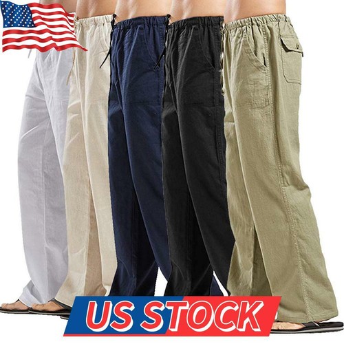 Mens Baggy Sweat Pants Yoga Loose 