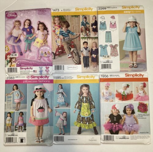 6 UNCUT Simplicity Patterns: Disney & Pillowcase Dresses, Tutus Baby Toddler