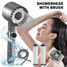 High-Pressure Shower Head Multi-Functional Hand Held Sprinkler 3 Modes +2 Filter