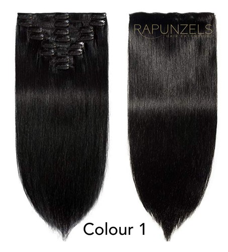Clip In Full Head human remy hair extensions RAPUNZELS UK 20" LONG - Picture 16 of 19