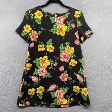 Some Days Lovin Womens T-Shirt Mini Dress Multicolor Floral Short Sleeve Size XS