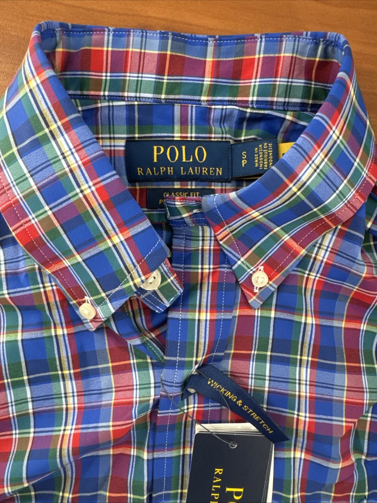 Polo Ralph Lauren Classic Fit Performance Plaid Stretch Long Sleeve Shirt Small
