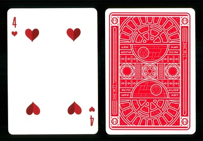 Spielkarte Star Wars dunkle Seite rot - 4 of Hearts ZT 24