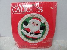Designs for the Needle Applique Calicos 2203 Santa 10" Wood Hoop 1982 New