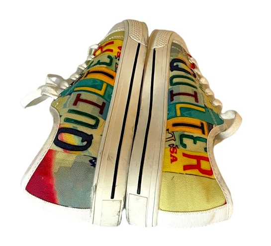 Quilter Unisex Skate Shoes Multicolor Striped Low Top Lace Up M 5 W 7 M - Image 2 of 4