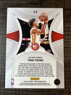2023-24 Panini Mosaic Trae Young Epic Performers #6 | eBay