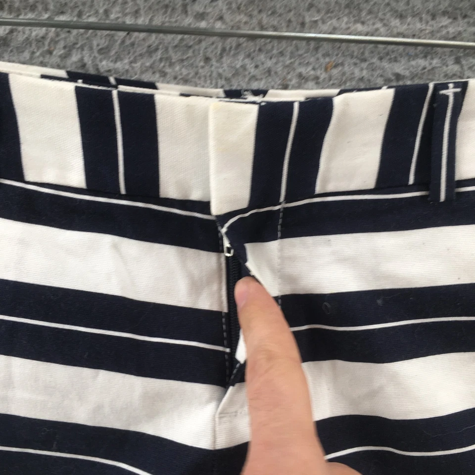 Banana Republic Chino 短裤女式 0(实际 30x4.5)多色条纹拉链门襟 — 第 3/4 张图片