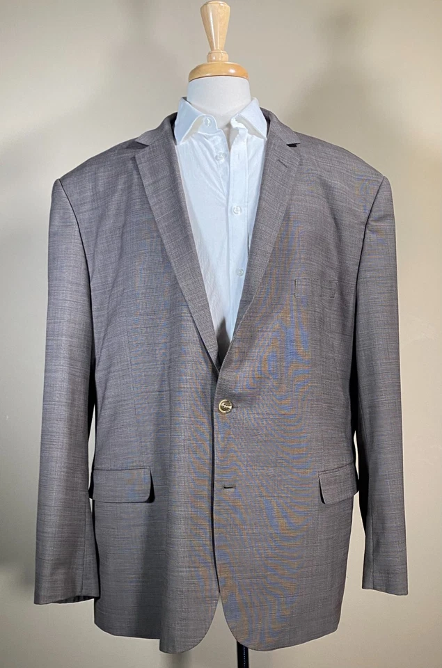 Linea Uomo Performance Stretch Wool Suit 58L Jacket 55x30 Pants 2-Btn/Dk Taupe - Image 2 of 4