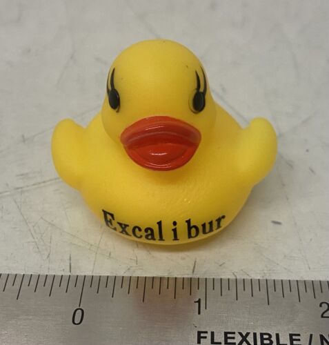 Krewe of Excalibur Mini Yellow Rubber Duck Squeaky Mardi Gras New Orleans Parade - Picture 1 of 3