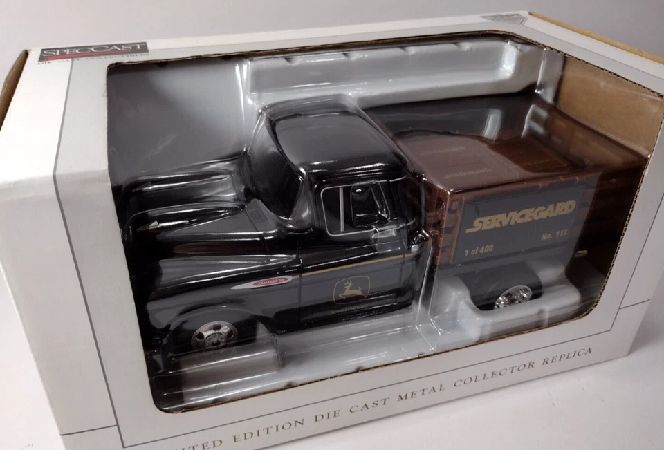 SpecCast John Deere SERVICEGARD 1/24 Diecast '57 Chevy Truck Bank #111/400 Rare! - Image 3 of 4