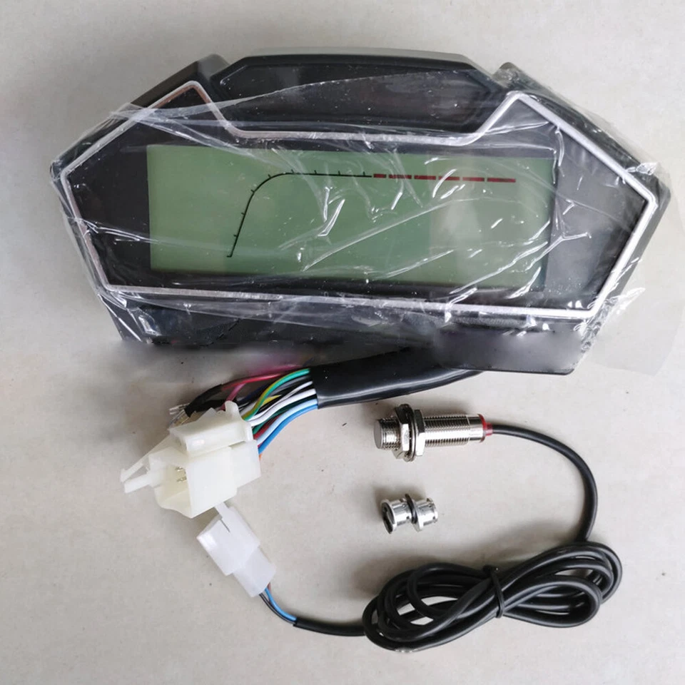 LCD Moto Velocímetro Velocidad Combustible Odómetro Tacómetro Foto 3 de 4