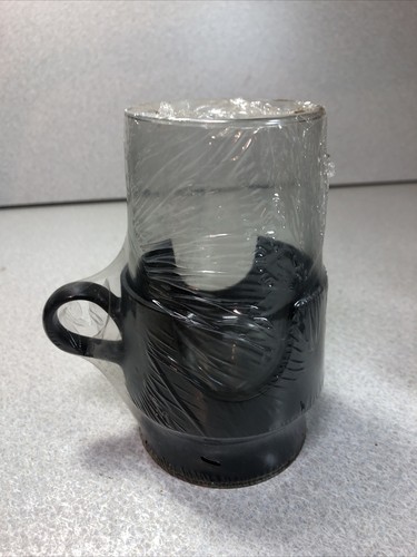 NEW Set of 7 Vintage Corning Glas-Snap Mugs Black Base Glassware 8oz Hot Cold - Picture 5 of 8