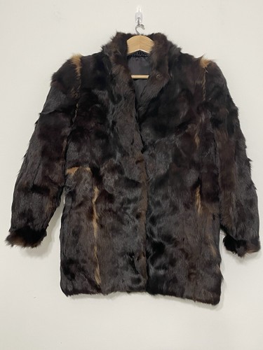 Vintage Womans Fur Coat Jacket Dark Brown Real Authentic Fur - Picture 9 of 15