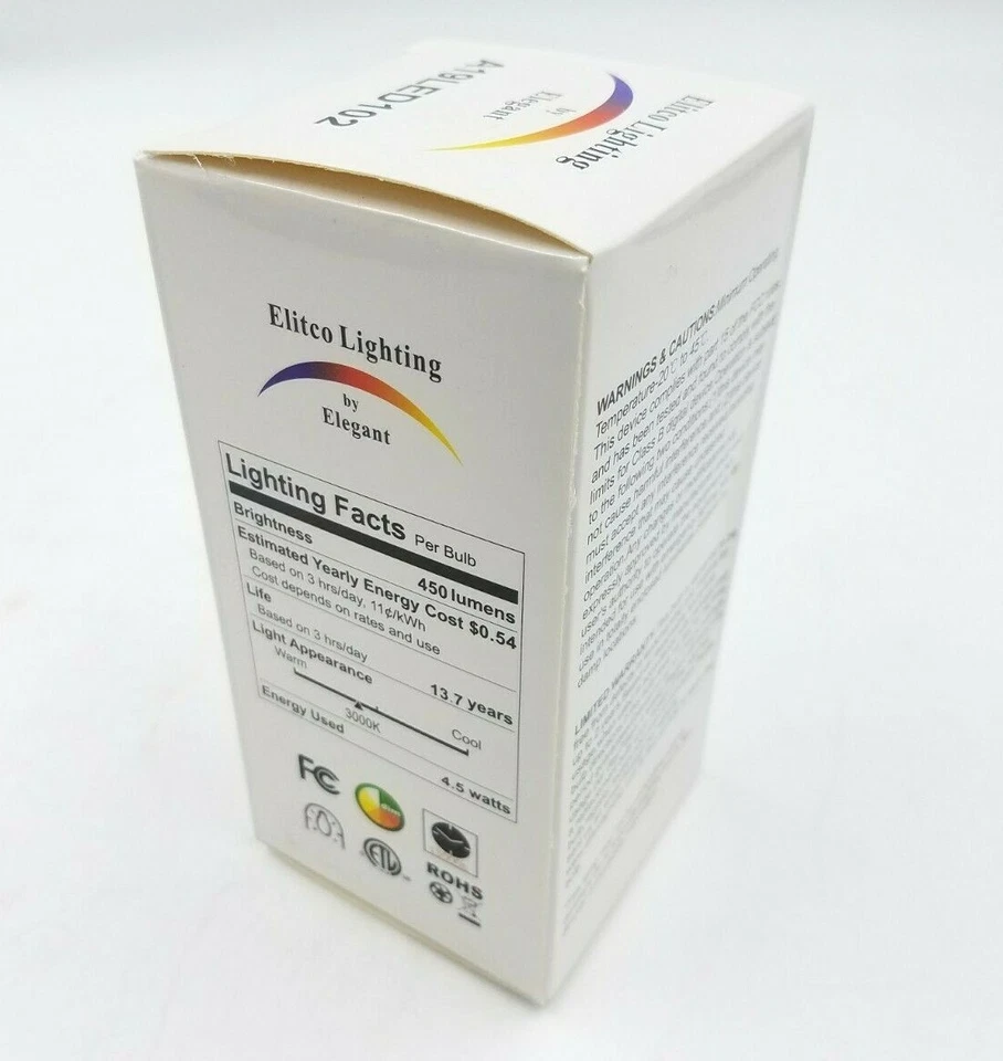 6-Pack Elegant Lighting A19LED102-6PK 4.5Watt Dimmable Vintage 3000K LED Bulb - Image 3 of 4