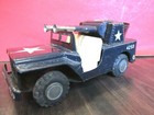 VINTAGE WWII ARMY JEEP FRICTION TOY POM POM GUNS COLLECTOR CAR AUTO JAPAN RARE — photo 2
