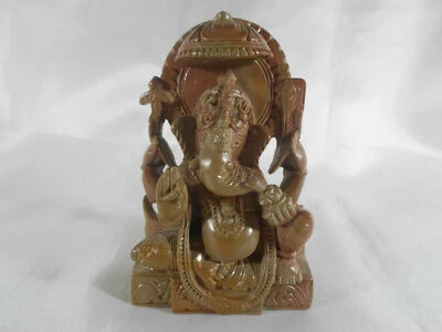 BOUDDHISME : MAGNIFIQUE FIGURINE DU DIEU GANESH EN PIERRE A IDENTIFIER - Photo 1/4