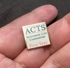 Vintage Collectible Acts Retirement Life Metal Pinback Lapel Pin Hat Pin