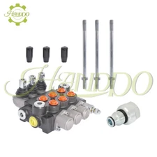 3 Spool Hydraulic Directional Control Valve 13GPM Double Acting +Conversion Plug