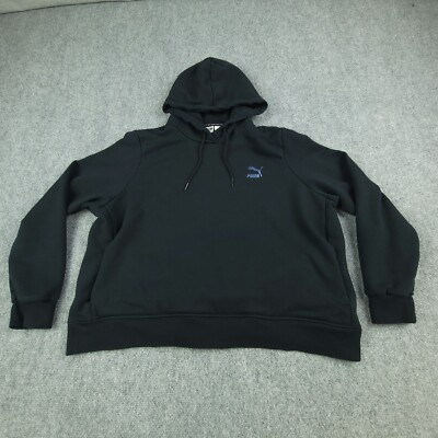 Puma Hoodie womens XL Black Fleece Pullover Long Sleeve sweater sweatshirt