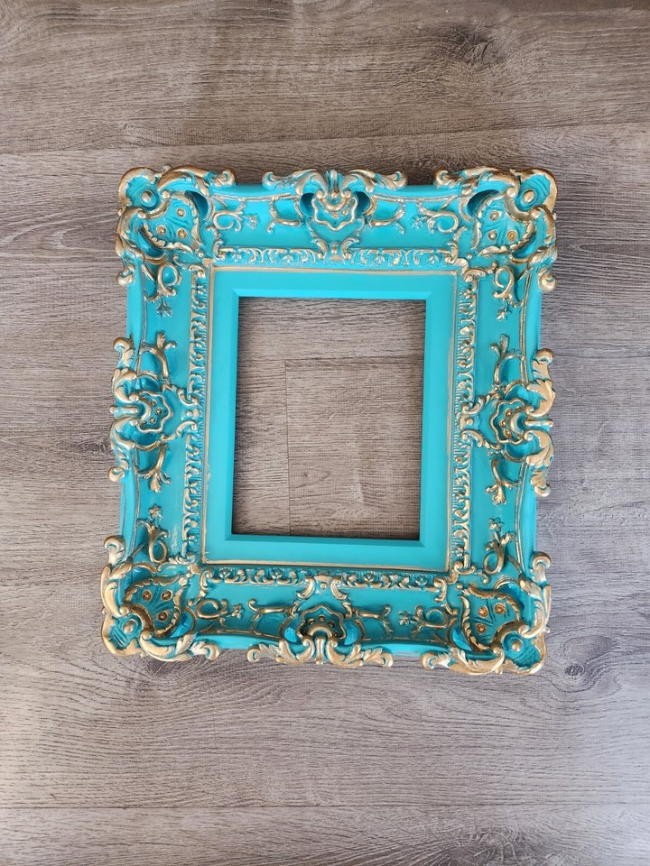 8x10 Turquoise Wall Picture Frame Baroque Style Art Cottage Chic Frames ...