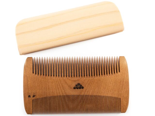 Japanese Hon-Tsuge Boxwood Kami-Yui Nihongami 2-Sided Sukigushi Cleaning Comb